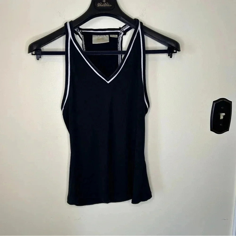 Mave by Anthropologie Tank Top Black and White